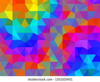 Geometric design. Colorful gradient mosaic background. Geometric triangle, mosaic, abstract background. Mosaic, color background. Mosaic texture. The effect of stained glass. EPS 10 Vector