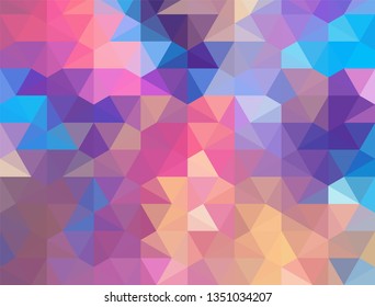 Geometric design. Colorful gradient mosaic background. Geometric triangle, mosaic, abstract background. Mosaic, color background. Mosaic texture. The effect of stained glass. EPS 10 Vector