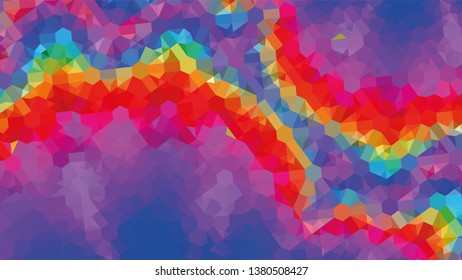 Geometric design. Colorful gradient mosaic background. Geometric triangle, mosaic, abstract background. Mosaic, color background. Mosaic texture. The effect of stained glass. EPS 10 Vector