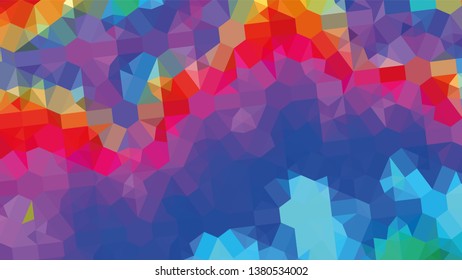 Geometric design. Colorful gradient mosaic background. Geometric triangle, mosaic, abstract background. Mosaic, color background. Mosaic texture. The effect of stained glass. EPS 10 Vector