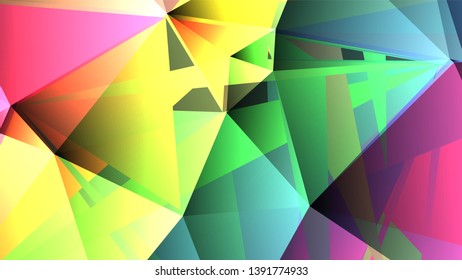 Geometric design. Colorful gradient mosaic background. Geometric triangle, mosaic, abstract background. Mosaic, color background. Mosaic texture. The effect of stained glass. EPS 10 Vector
