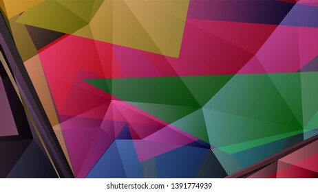 Geometric design. Colorful gradient mosaic background. Geometric triangle, mosaic, abstract background. Mosaic, color background. Mosaic texture. The effect of stained glass. EPS 10 Vector