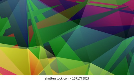 Geometric design. Colorful gradient mosaic background. Geometric triangle, mosaic, abstract background. Mosaic, color background. Mosaic texture. The effect of stained glass. EPS 10 Vector