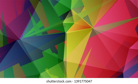Geometric design. Colorful gradient mosaic background. Geometric triangle, mosaic, abstract background. Mosaic, color background. Mosaic texture. The effect of stained glass. EPS 10 Vector
