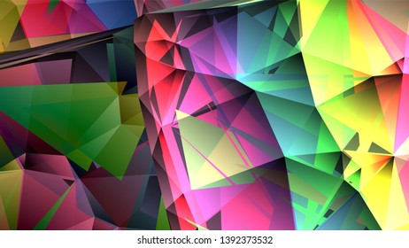 Geometric design. Colorful gradient mosaic background. Geometric triangle, mosaic, abstract background. Mosaic, color background. Mosaic texture. The effect of stained glass. EPS 10 Vector