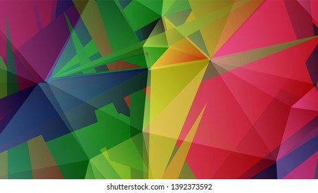 Geometric design. Colorful gradient mosaic background. Geometric triangle, mosaic, abstract background. Mosaic, color background. Mosaic texture. The effect of stained glass. EPS 10 Vector
