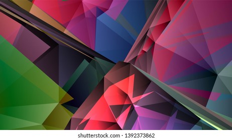 Geometric design. Colorful gradient mosaic background. Geometric triangle, mosaic, abstract background. Mosaic, color background. Mosaic texture. The effect of stained glass. EPS 10 Vector