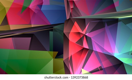 Geometric design. Colorful gradient mosaic background. Geometric triangle, mosaic, abstract background. Mosaic, color background. Mosaic texture. The effect of stained glass. EPS 10 Vector