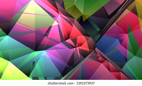 Geometric design. Colorful gradient mosaic background. Geometric triangle, mosaic, abstract background. Mosaic, color background. Mosaic texture. The effect of stained glass. EPS 10 Vector