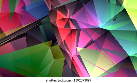 Geometric design. Colorful gradient mosaic background. Geometric triangle, mosaic, abstract background. Mosaic, color background. Mosaic texture. The effect of stained glass. EPS 10 Vector