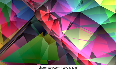 Geometric design. Colorful gradient mosaic background. Geometric triangle, mosaic, abstract background. Mosaic, color background. Mosaic texture. The effect of stained glass. EPS 10 Vector