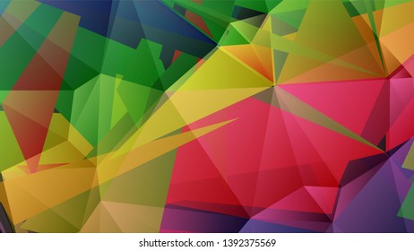 Geometric design. Colorful gradient mosaic background. Geometric triangle, mosaic, abstract background. Mosaic, color background. Mosaic texture. The effect of stained glass. EPS 10 Vector
