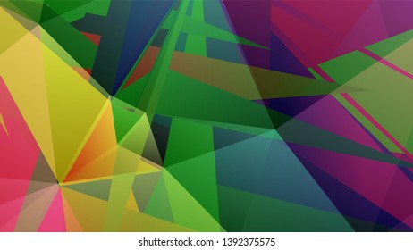 Geometric design. Colorful gradient mosaic background. Geometric triangle, mosaic, abstract background. Mosaic, color background. Mosaic texture. The effect of stained glass. EPS 10 Vector