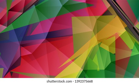Geometric design. Colorful gradient mosaic background. Geometric triangle, mosaic, abstract background. Mosaic, color background. Mosaic texture. The effect of stained glass. EPS 10 Vector