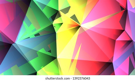 Geometric design. Colorful gradient mosaic background. Geometric triangle, mosaic, abstract background. Mosaic, color background. Mosaic texture. The effect of stained glass. EPS 10 Vector