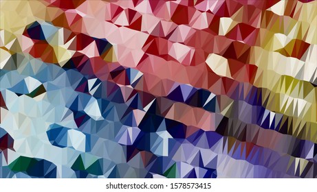 Geometric design. Colorful gradient mosaic background. Geometric triangle, mosaic, abstract background. Mosaic, color background. Mosaic texture. The effect of stained glass. EPS 10 Vector