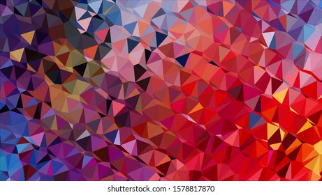 Geometric design. Colorful gradient mosaic background. Geometric triangle, mosaic, abstract background. Mosaic, color background. Mosaic texture. The effect of stained glass. EPS 10 Vector