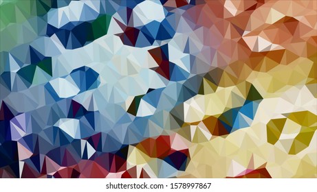 Geometric design. Colorful gradient mosaic background. Geometric triangle, mosaic, abstract background. Mosaic, color background. Mosaic texture. The effect of stained glass. EPS 10 Vector