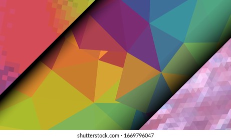 Geometric design. Colorful gradient mosaic background. Geometric triangle, mosaic, abstract background. Mosaic, one-color background. Mosaic texture. The effect of stained glass. EPS 10 Vector