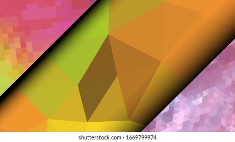  Diseño geométrico. Fondo de mosaico degradado colorido. Triángulo geométrico, mosaico, fondo abstracto. Mosaico, fondo de un color. Textura de mosaico. El efecto del vidrio manchado. Vector EPS 10