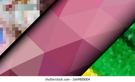  Diseño geométrico. Fondo de mosaico degradado colorido. Triángulo geométrico, mosaico, fondo abstracto. Mosaico, fondo de color. Textura de mosaico. El efecto del vidrio manchado. Vector EPS 10