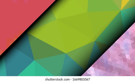 Geometric design. Colorful gradient mosaic background. Geometric triangle, mosaic, abstract background. Mosaic, one-color background. Mosaic texture. The effect of stained glass. EPS 10 Vector