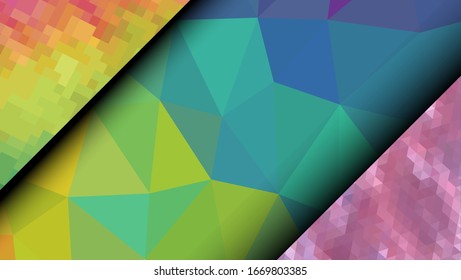 Geometric design. Colorful gradient mosaic background. Geometric triangle, mosaic, abstract background. Mosaic, one-color background. Mosaic texture. The effect of stained glass. EPS 10 Vector