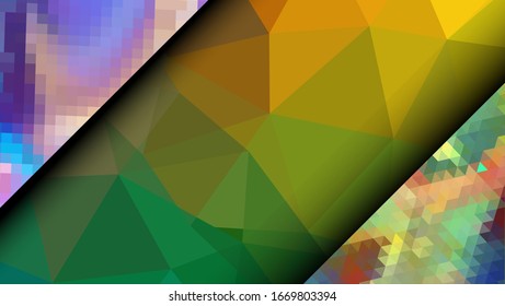 Geometric design. Colorful gradient mosaic background. Geometric triangle, mosaic, abstract background. Mosaic, color background. Mosaic texture. The effect of stained glass. EPS 10 Vector