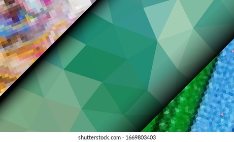 Geometric design. Colorful gradient mosaic background. Geometric triangle, mosaic, abstract background. Mosaic, color background. Mosaic texture. The effect of stained glass. EPS 10 Vector