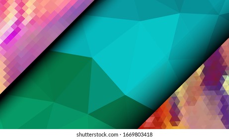  Diseño geométrico. Fondo de mosaico degradado colorido. Triángulo geométrico, mosaico, fondo abstracto. Mosaico, fondo de color. Textura de mosaico. El efecto del vidrio manchado. Vector EPS 10