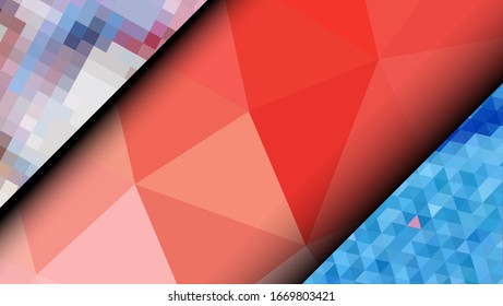  Diseño geométrico. Fondo de mosaico degradado colorido. Triángulo geométrico, mosaico, fondo abstracto. Mosaico, fondo de color. Textura de mosaico. El efecto del vidrio manchado. Vector EPS 10