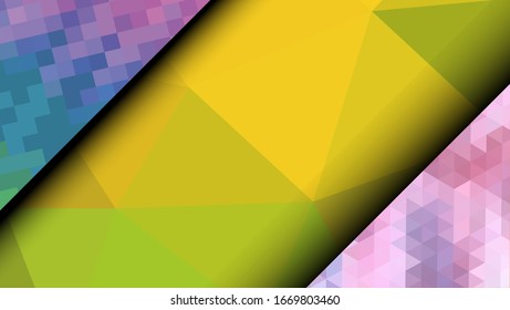 Geometric design. Colorful gradient mosaic background. Geometric triangle, mosaic, abstract background. Mosaic, one-color background. Mosaic texture. The effect of stained glass. EPS 10 Vector
