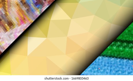 Geometric design. Colorful gradient mosaic background. Geometric triangle, mosaic, abstract background. Mosaic, one-color background. Mosaic texture. The effect of stained glass. EPS 10 Vector