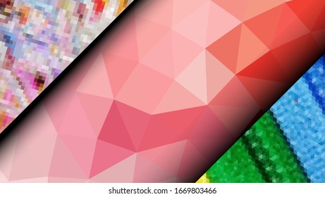 Geometric design. Colorful gradient mosaic background. Geometric triangle, mosaic, abstract background. Mosaic, one-color background. Mosaic texture. The effect of stained glass. EPS 10 Vector