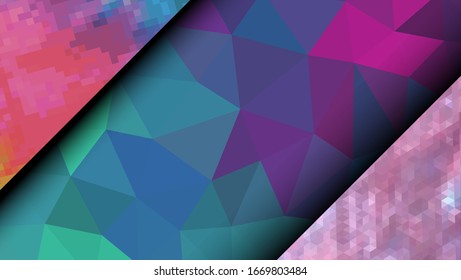  Diseño geométrico. Fondo de mosaico degradado colorido. Triángulo geométrico, mosaico, fondo abstracto. Mosaico, fondo de un color. Textura de mosaico. El efecto del vidrio manchado. Vector EPS 10