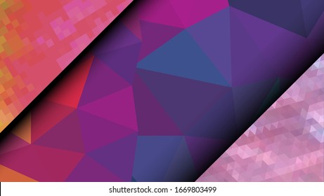 Geometric design. Colorful gradient mosaic background. Geometric triangle, mosaic, abstract background. Mosaic, one-color background. Mosaic texture. The effect of stained glass. EPS 10 Vector