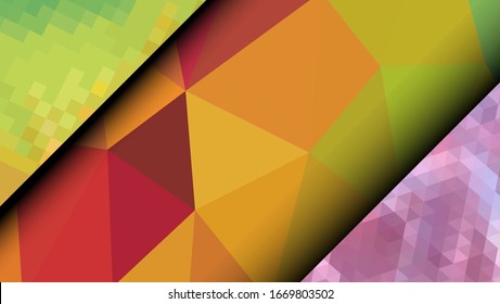 Geometric design. Colorful gradient mosaic background. Geometric triangle, mosaic, abstract background. Mosaic, one-color background. Mosaic texture. The effect of stained glass. EPS 10 Vector