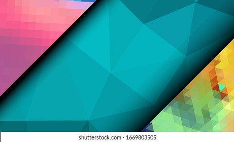 Geometric design. Colorful gradient mosaic background. Geometric triangle, mosaic, abstract background. Mosaic, one-color background. Mosaic texture. The effect of stained glass. EPS 10 Vector