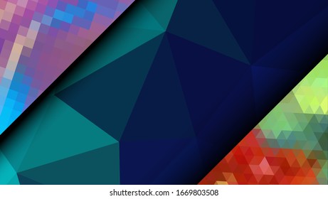 Geometric design. Colorful gradient mosaic background. Geometric triangle, mosaic, abstract background. Mosaic, one-color background. Mosaic texture. The effect of stained glass. EPS 10 Vector