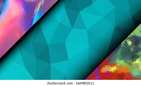  Diseño geométrico. Fondo de mosaico degradado colorido. Triángulo geométrico, mosaico, fondo abstracto. Mosaico, fondo de un color. Textura de mosaico. El efecto del vidrio manchado. Vector EPS 10