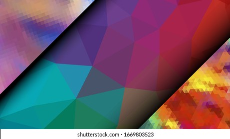 Geometric design. Colorful gradient mosaic background. Geometric triangle, mosaic, abstract background. Mosaic, one-color background. Mosaic texture. The effect of stained glass. EPS 10 Vector