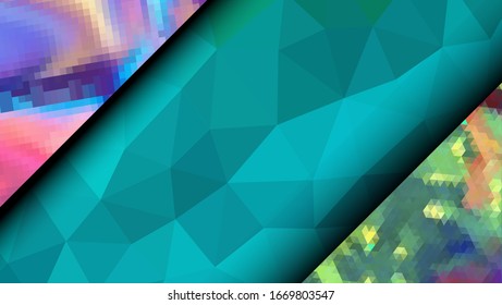 Geometric design. Colorful gradient mosaic background. Geometric triangle, mosaic, abstract background. Mosaic, one-color background. Mosaic texture. The effect of stained glass. EPS 10 Vector