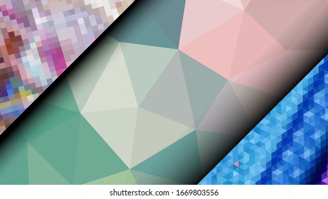 Geometric design. Colorful gradient mosaic background. Geometric triangle, mosaic, abstract background. Mosaic, one-color background. Mosaic texture. The effect of stained glass. EPS 10 Vector