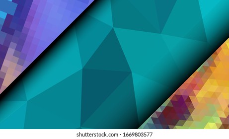 Geometric design. Colorful gradient mosaic background. Geometric triangle, mosaic, abstract background. Mosaic, one-color background. Mosaic texture. The effect of stained glass. EPS 10 Vector