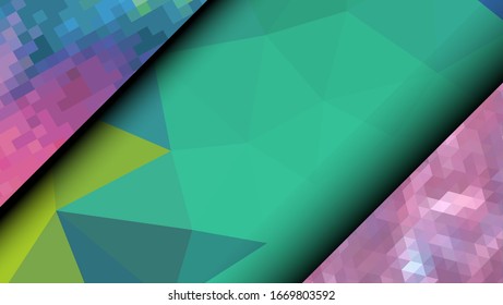 Geometric design. Colorful gradient mosaic background. Geometric triangle, mosaic, abstract background. Mosaic, one-color background. Mosaic texture. The effect of stained glass. EPS 10 Vector