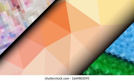 Geometric design. Colorful gradient mosaic background. Geometric triangle, mosaic, abstract background. Mosaic, one-color background. Mosaic texture. The effect of stained glass. EPS 10 Vector
