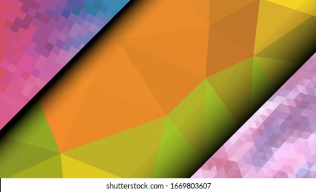 Geometric design. Colorful gradient mosaic background. Geometric triangle, mosaic, abstract background. Mosaic, one-color background. Mosaic texture. The effect of stained glass. EPS 10 Vector