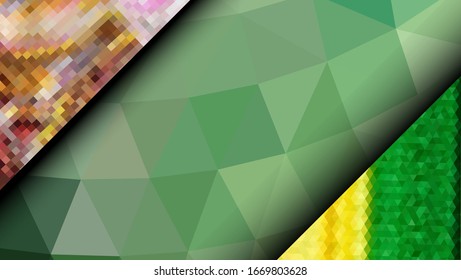  Diseño geométrico. Fondo de mosaico degradado colorido. Triángulo geométrico, mosaico, fondo abstracto. Mosaico, fondo de un color. Textura de mosaico. El efecto del vidrio manchado. Vector EPS 10