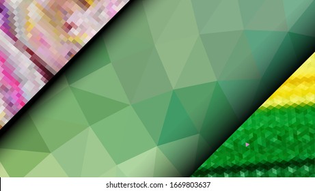 Geometric design. Colorful gradient mosaic background. Geometric triangle, mosaic, abstract background. Mosaic, one-color background. Mosaic texture. The effect of stained glass. EPS 10 Vector