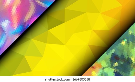  Diseño geométrico. Fondo de mosaico degradado colorido. Triángulo geométrico, mosaico, fondo abstracto. Mosaico, fondo de un color. Textura de mosaico. El efecto del vidrio manchado. Vector EPS 10